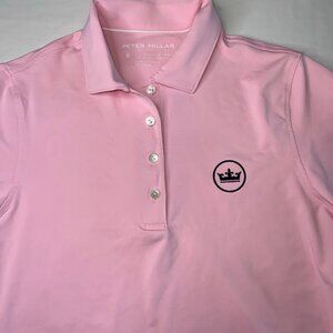 Peter Millar Pink Short Sleeve Polo Shirt Sz Small UPF 50 Sun Protection Golf